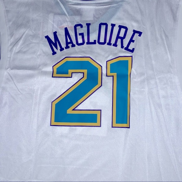 SOLD NWT Reebok Jamaal Magloire New Orleans Hornets #21 White Home Jersey 2XL - Picture 6 of 7